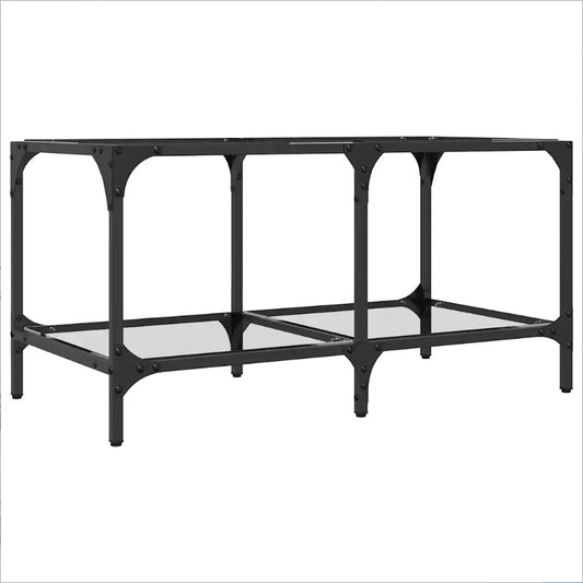VidaXL Glass Coffee Table, 78.5x40x40 cm, Steel Frame