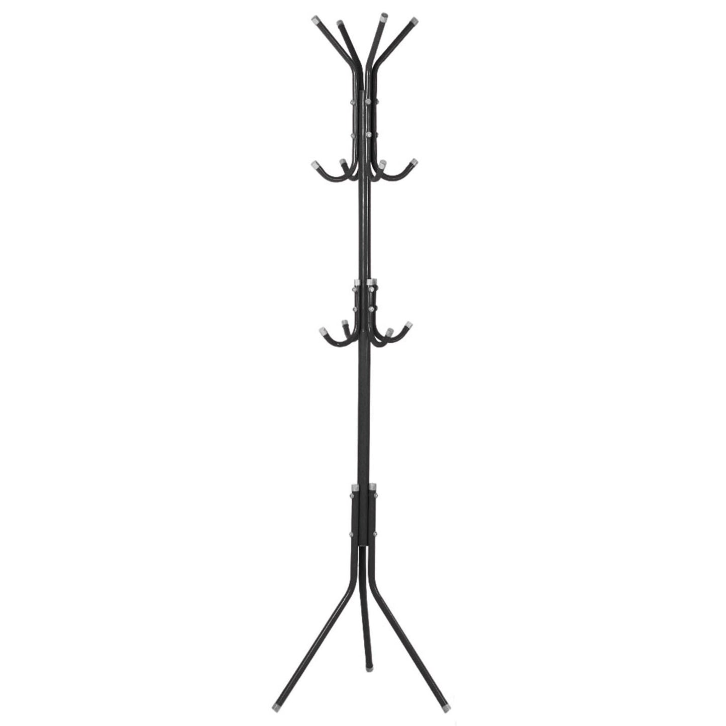 Black Metal Coat and Hat Rack Stand – Multi-Hook Organizer