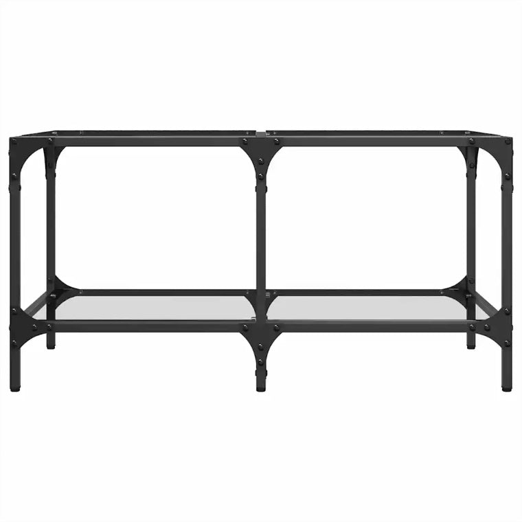 VidaXL Glass Coffee Table, 78.5x40x40 cm, Steel Frame