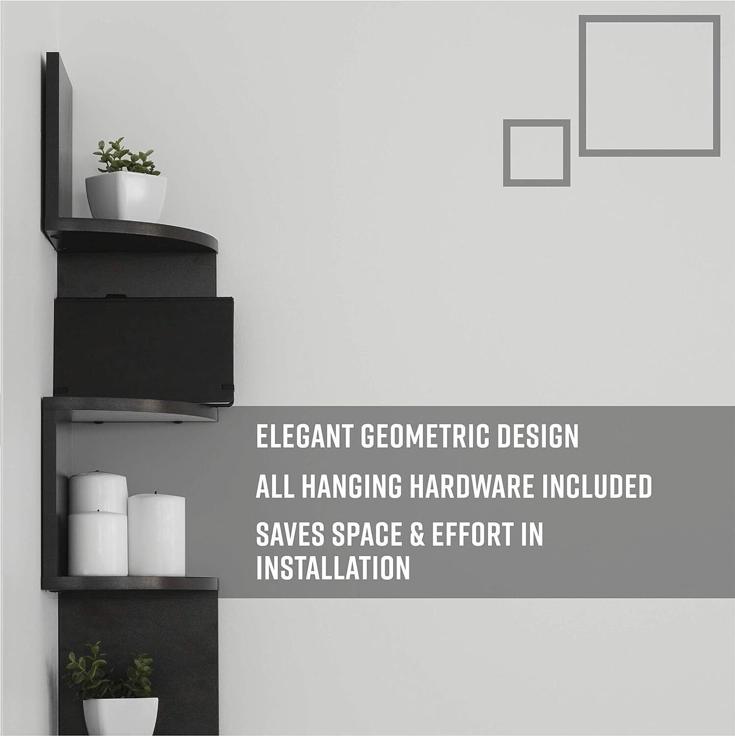 5-Tier Floating Corner Wall Shelves – Storage & Display Unit