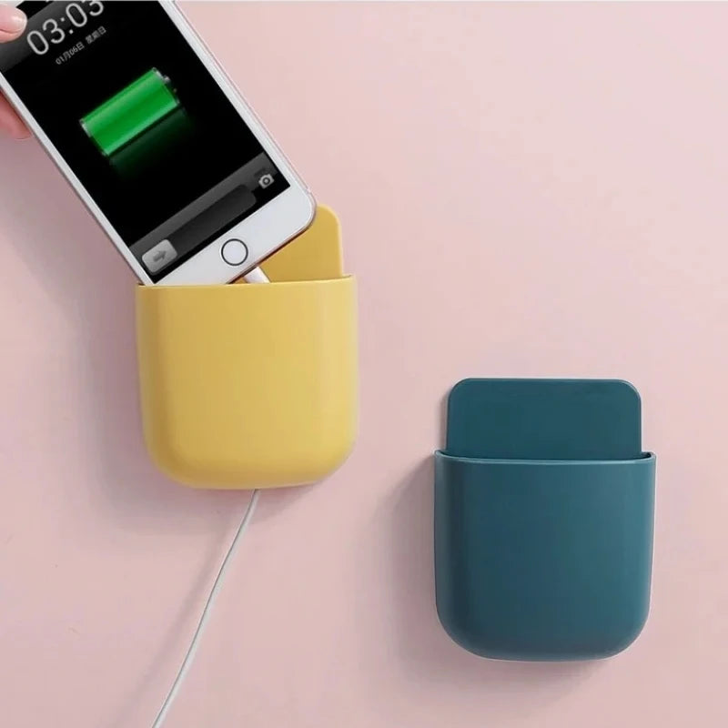 White Wall-Mounted Storage Box for Remote, Phone, and Essentials