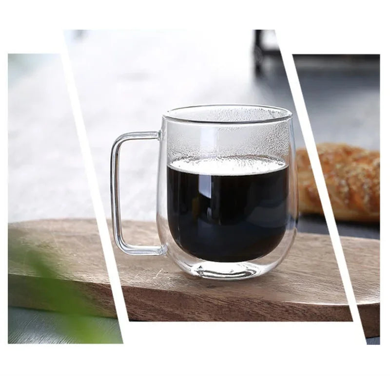 150–350ml Double Wall Heat Resistant Borosilicate Glass Mug