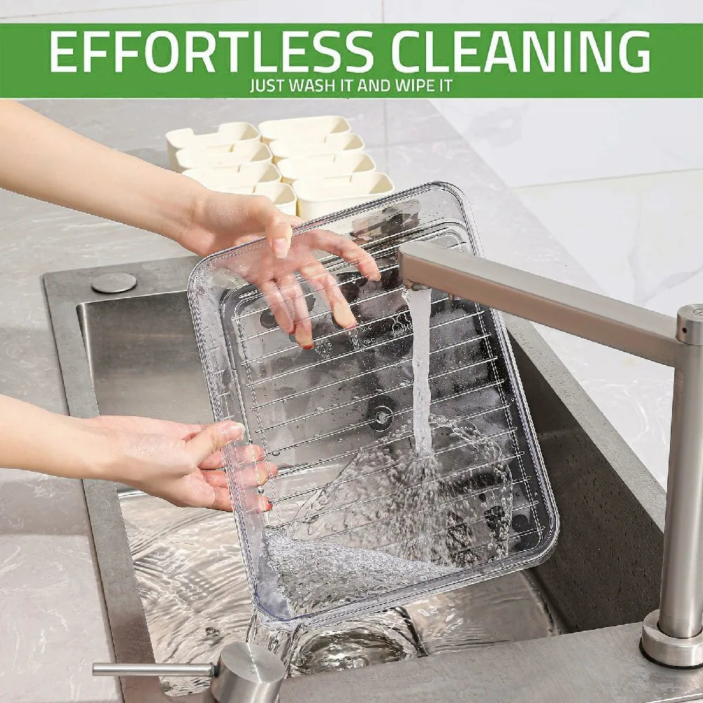 8-Compartment Snack Serving Tray with Handle