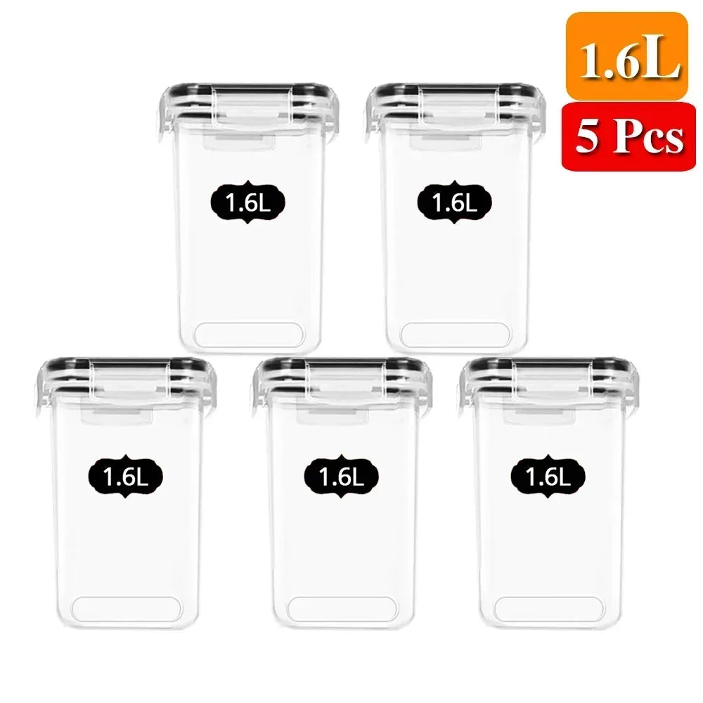 5-Piece Food Storage Container Set with Lids for Kitchen and Refrigerator