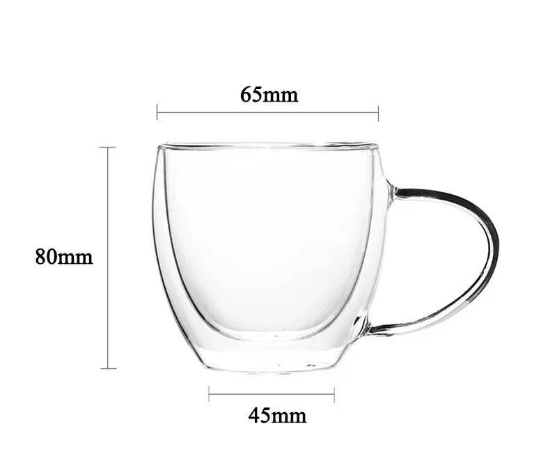 1–6PCS 80–450ML Double Wall Heat-Resistant Glass and Cups