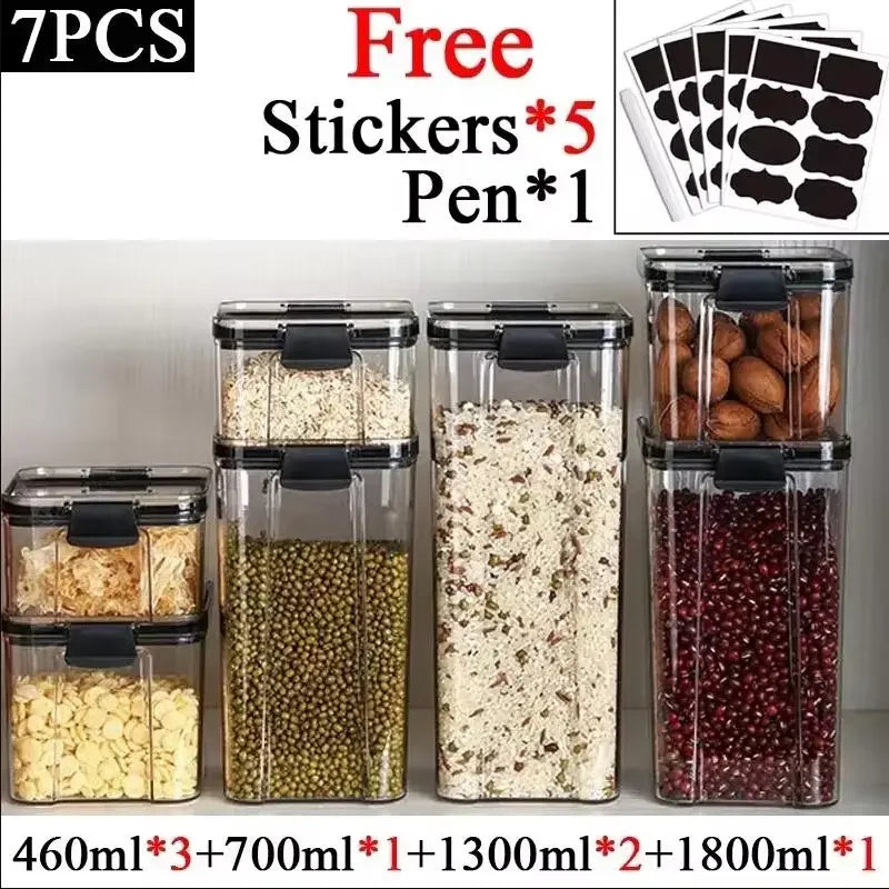 Stackable Plastic Food Storage Jars, Ranging from 460ml to 1800ml