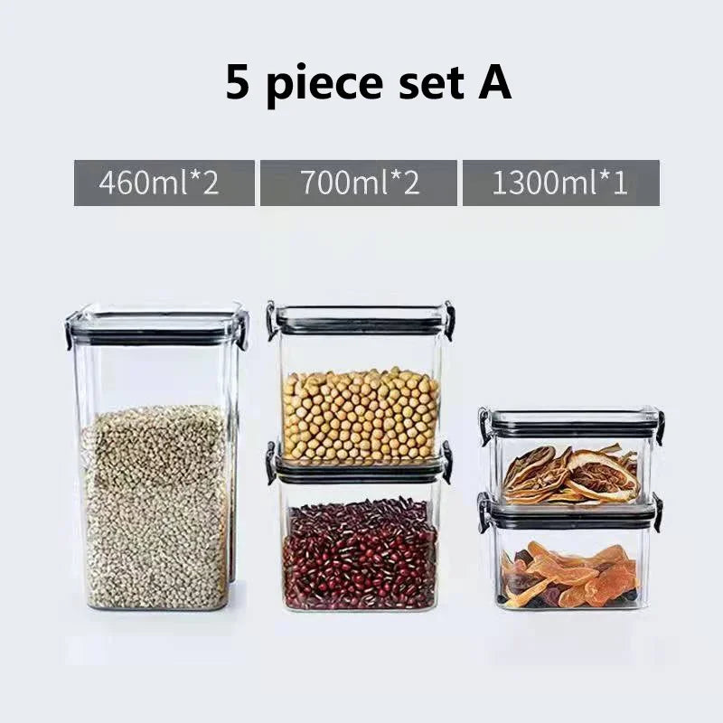 Stackable Plastic Food Storage Jars, Ranging from 460ml to 1800ml