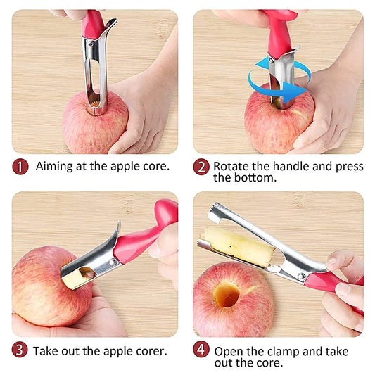 Premium Stainless Steel Apple & Pear Corer, Cutter, Slicer, Seeder Tool