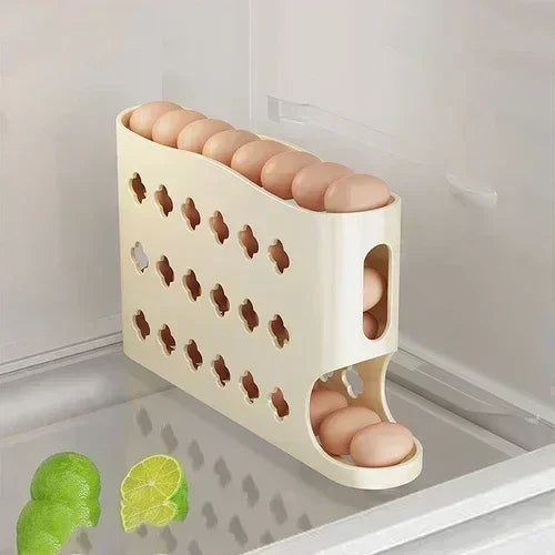Rolling Egg Storage Box (2-4 Layers) – Large Capacity for Fridge Door