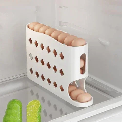 Rolling Egg Storage Box (2-4 Layers) – Large Capacity for Fridge Door