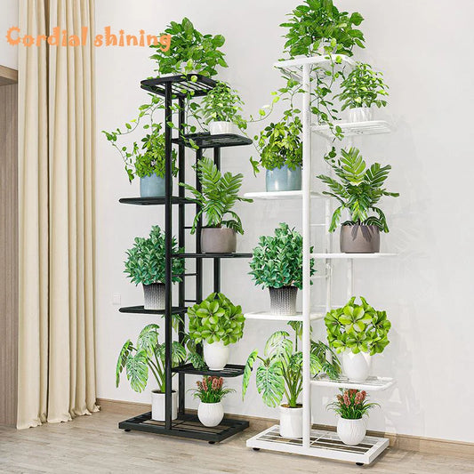 Cordial Shining 6-8 Layer Iron Plant Storage Rack for Home & Garden