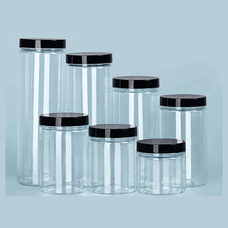 Clear Plastic Sealed Storage Can with Lid, Food-Grade Container