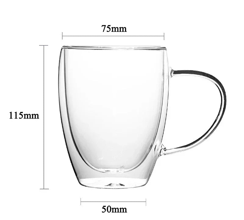1–6PCS 80–450ML Double Wall Heat-Resistant Glass and Cups