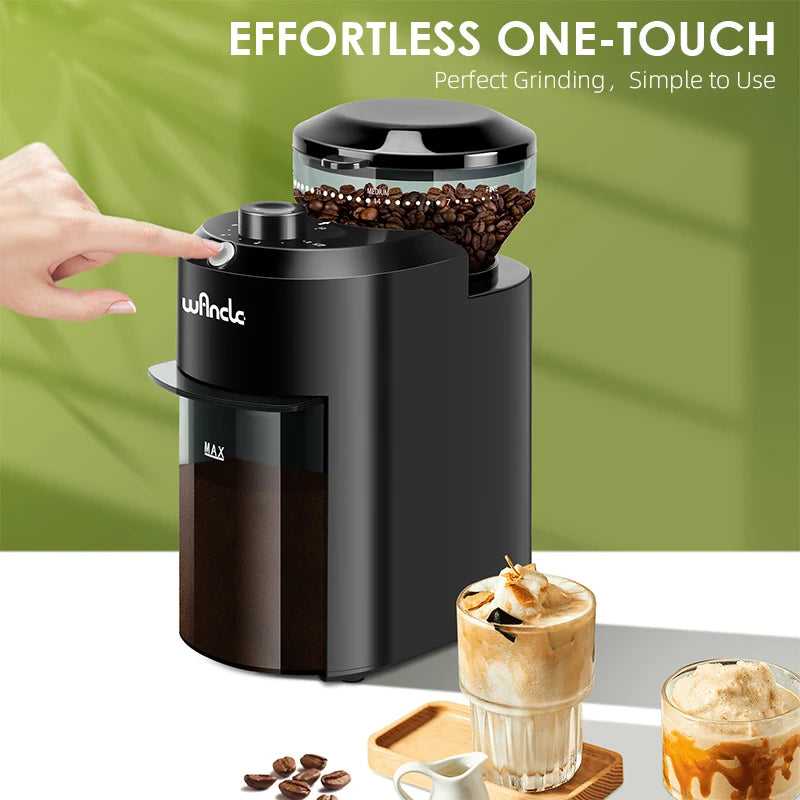 Wancle Electric Burr Coffee Grinder with 28 Grind Settings (220V/120V)