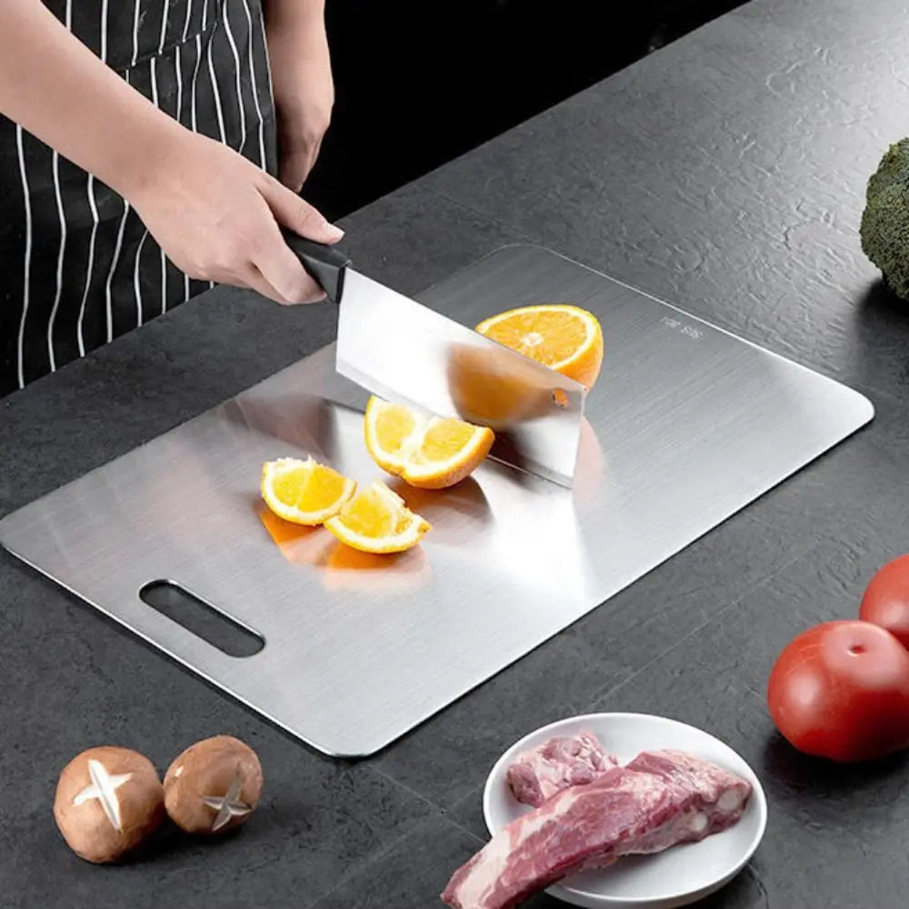 Antibacterial Stainless Steel Cutting Board for Kitchen & Dough Kneading