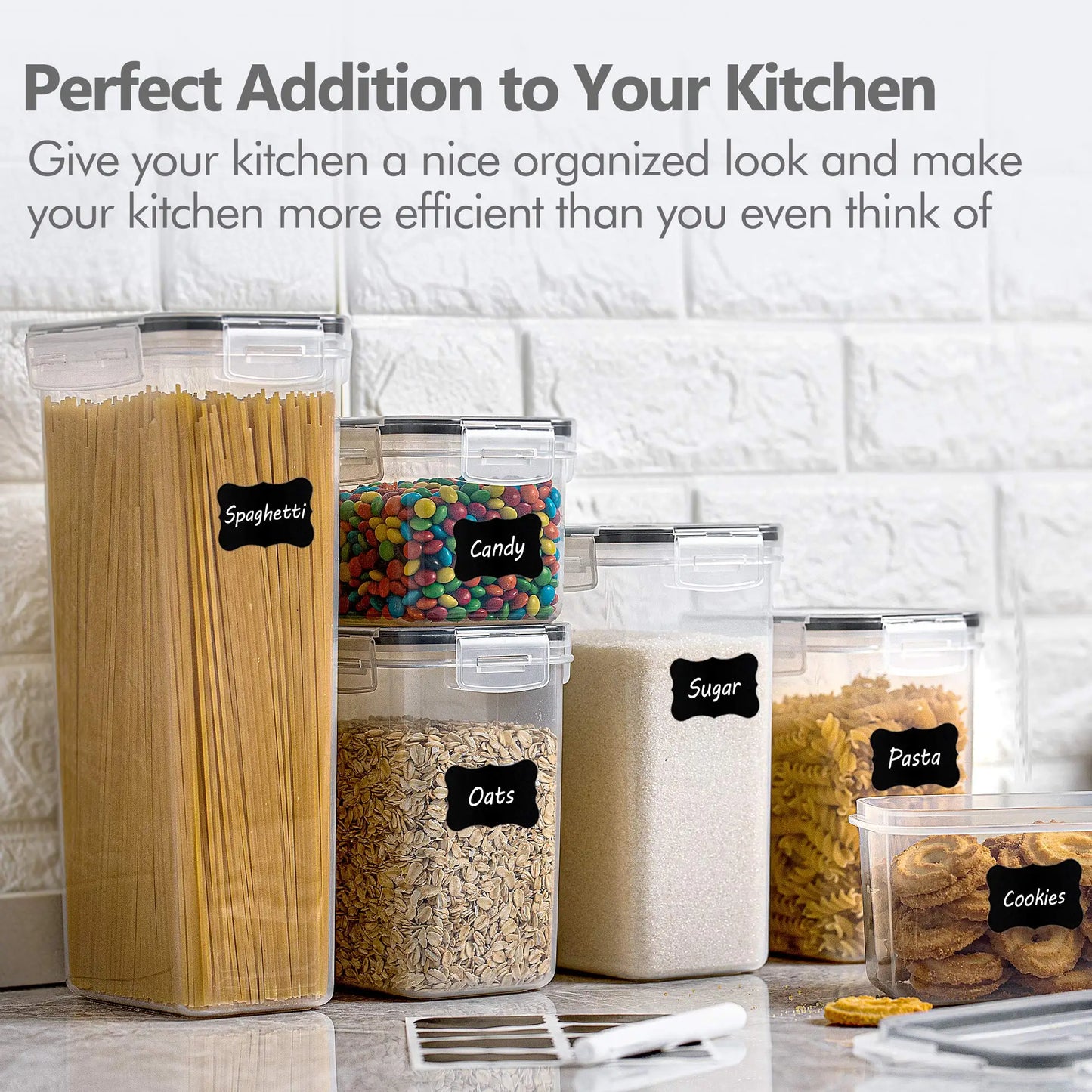 5-Piece Food Storage Container Set with Lids for Kitchen and Refrigerator