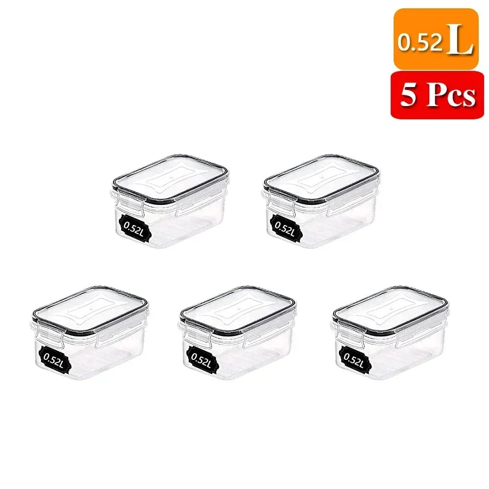5-Piece Food Storage Container Set with Lids for Kitchen and Refrigerator