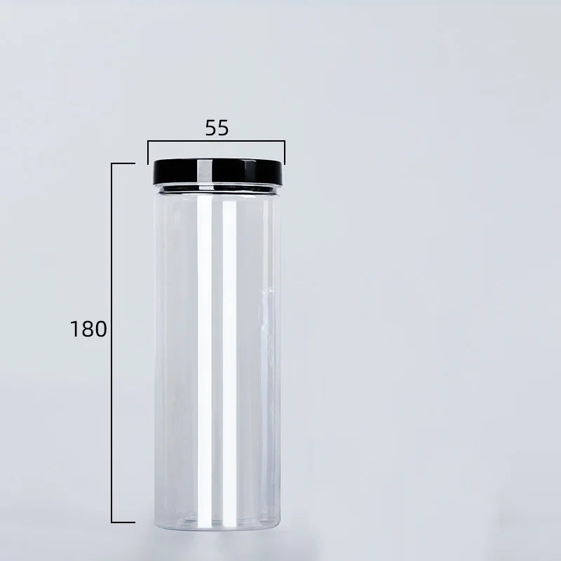 Clear Plastic Sealed Storage Can with Lid, Food-Grade Container