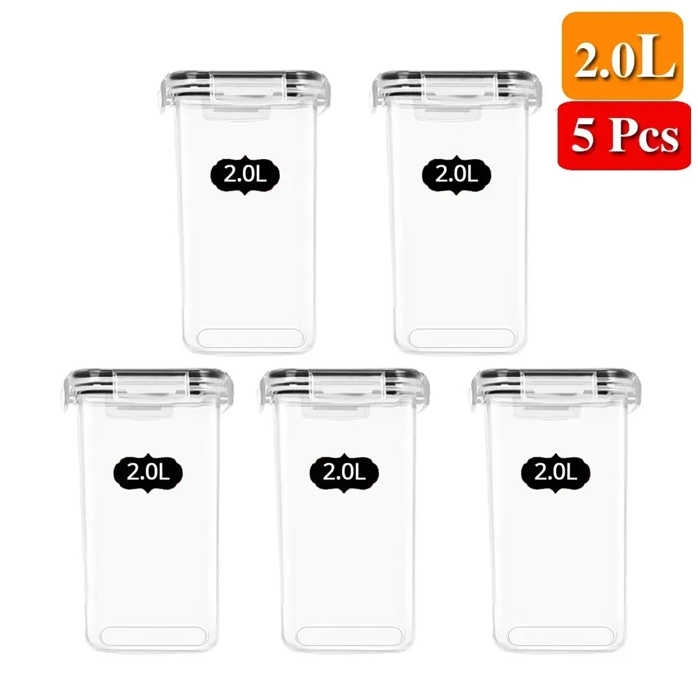 5-Piece Food Storage Container Set with Lids for Kitchen and Refrigerator