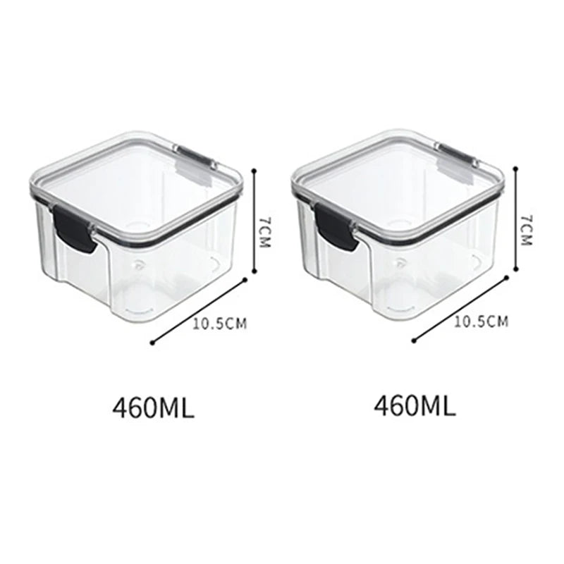 5Pcs Stackable Sealed Food Storage Jars, Transparent Plastic
