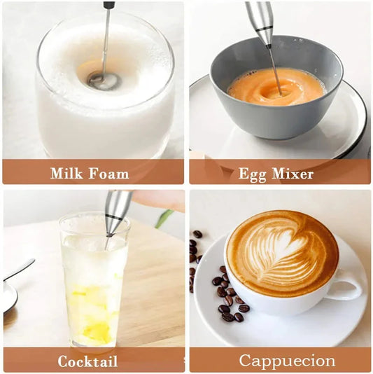 Portable USB Milk Frother & Mini Handheld Mixer
