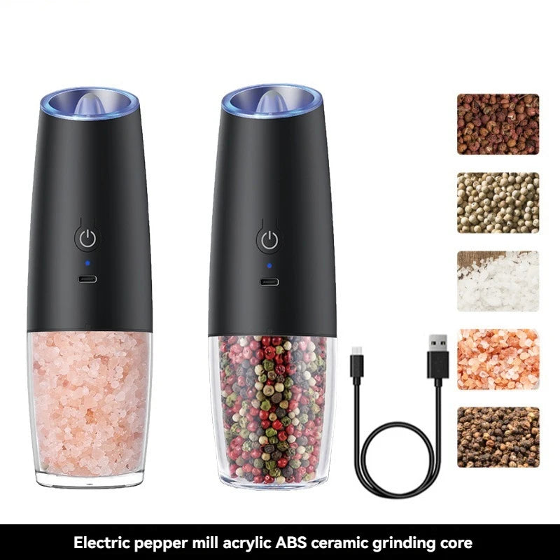 Rechargeable Salt & Pepper Grinder Set with Adjustable Coarseness