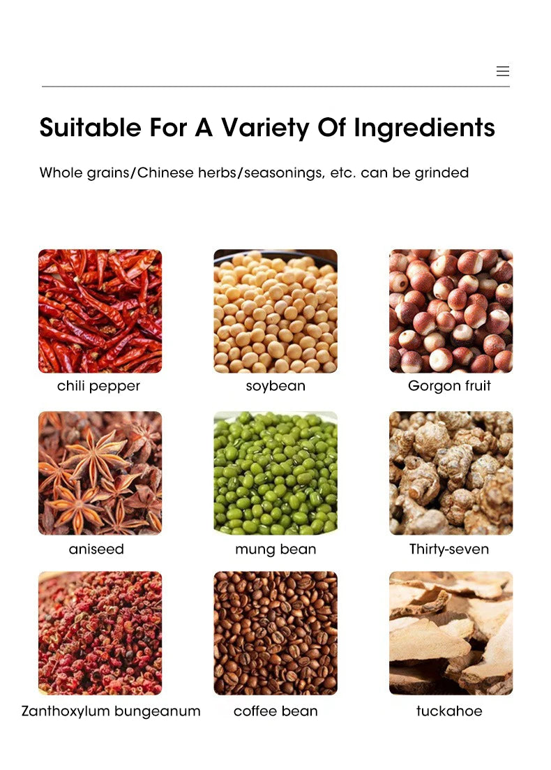 300ml Mini Electric Grinder for Coffee, Spices, and Baby Food with 4 Blades