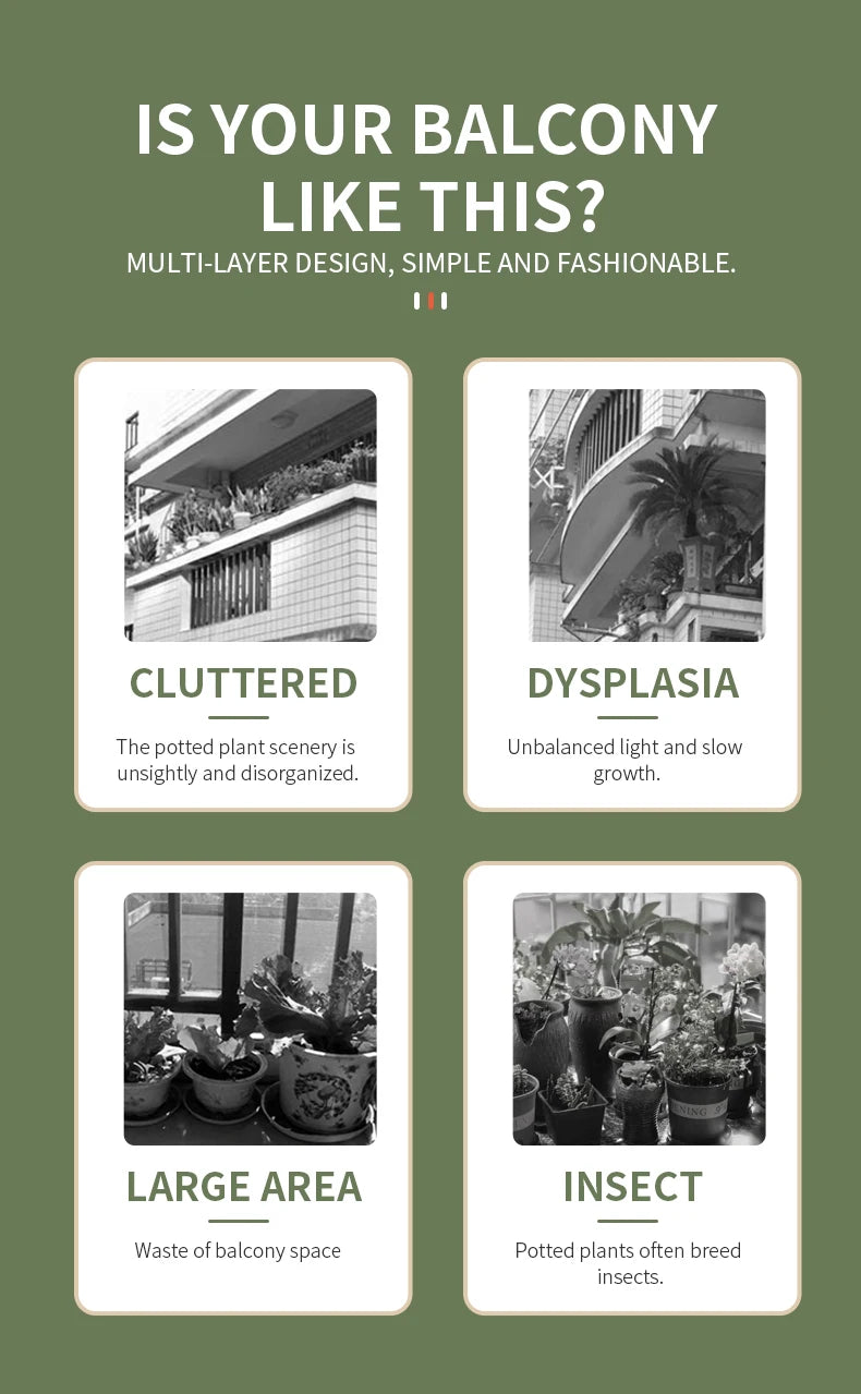 Wooden Plant Stand with Storage Shelf for Flower Pots (4/5/6 Tiers)