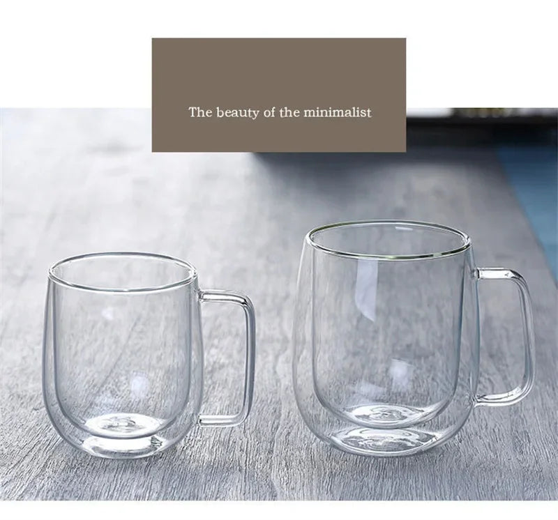 150–350ml Double Wall Heat Resistant Borosilicate Glass Mug