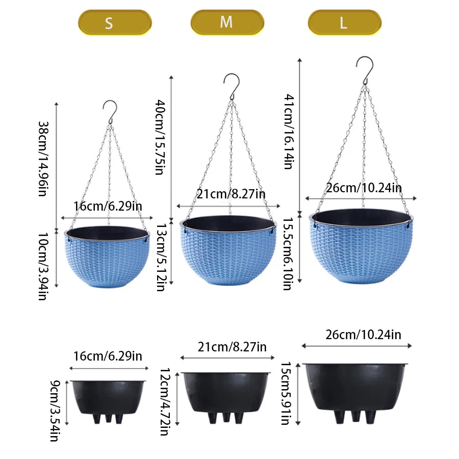 European-Style Imitation Rattan Hanging Flower Pot