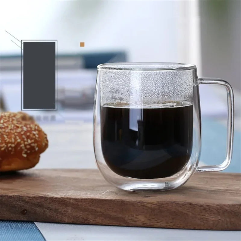 150–350ml Double Wall Heat Resistant Borosilicate Glass Mug