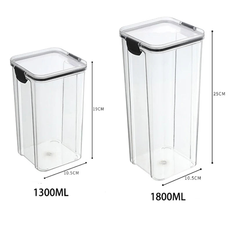 5Pcs Stackable Sealed Food Storage Jars, Transparent Plastic