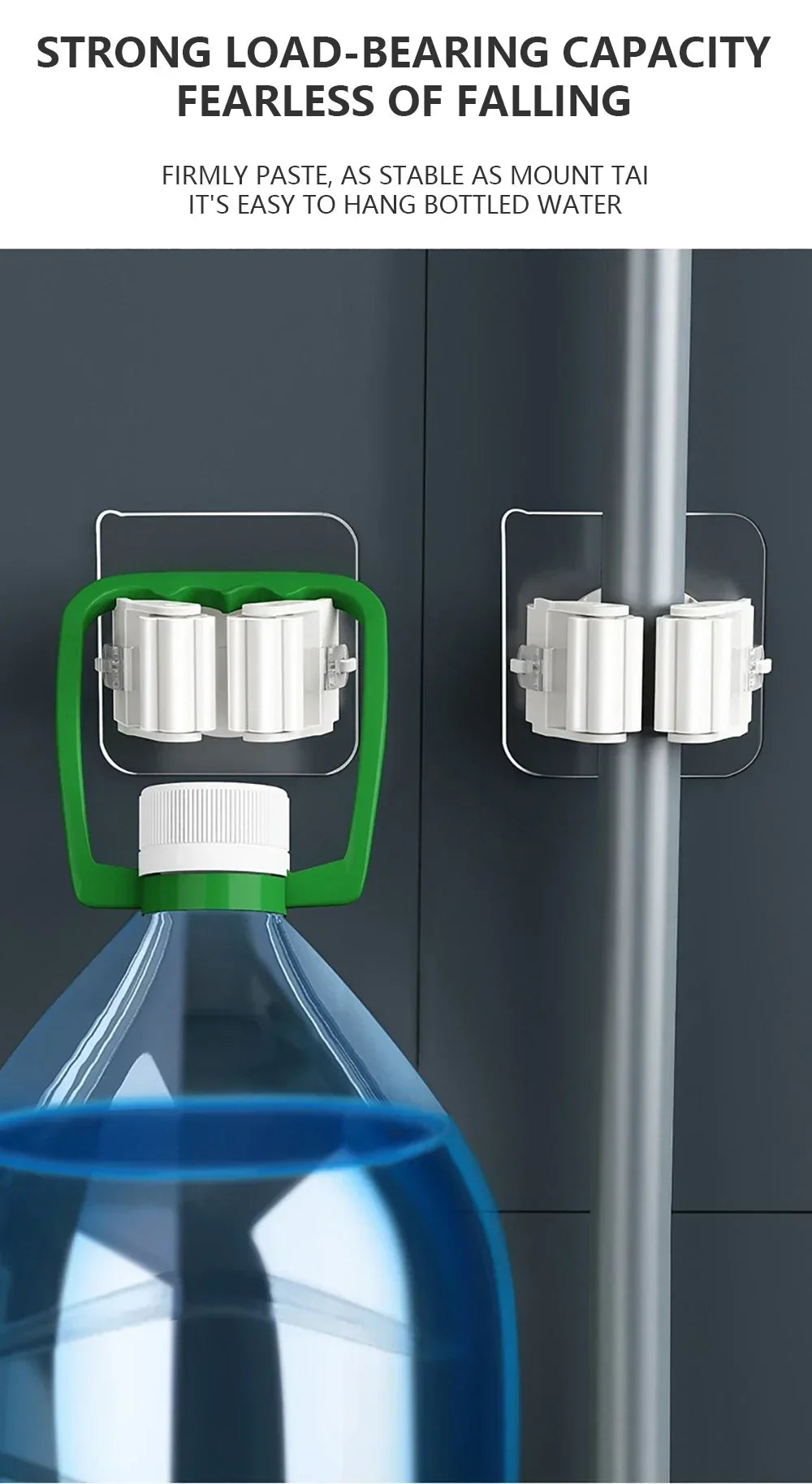 Self-Adhesive Wall-Mounted Mop Holder & Broom Stand Organizer