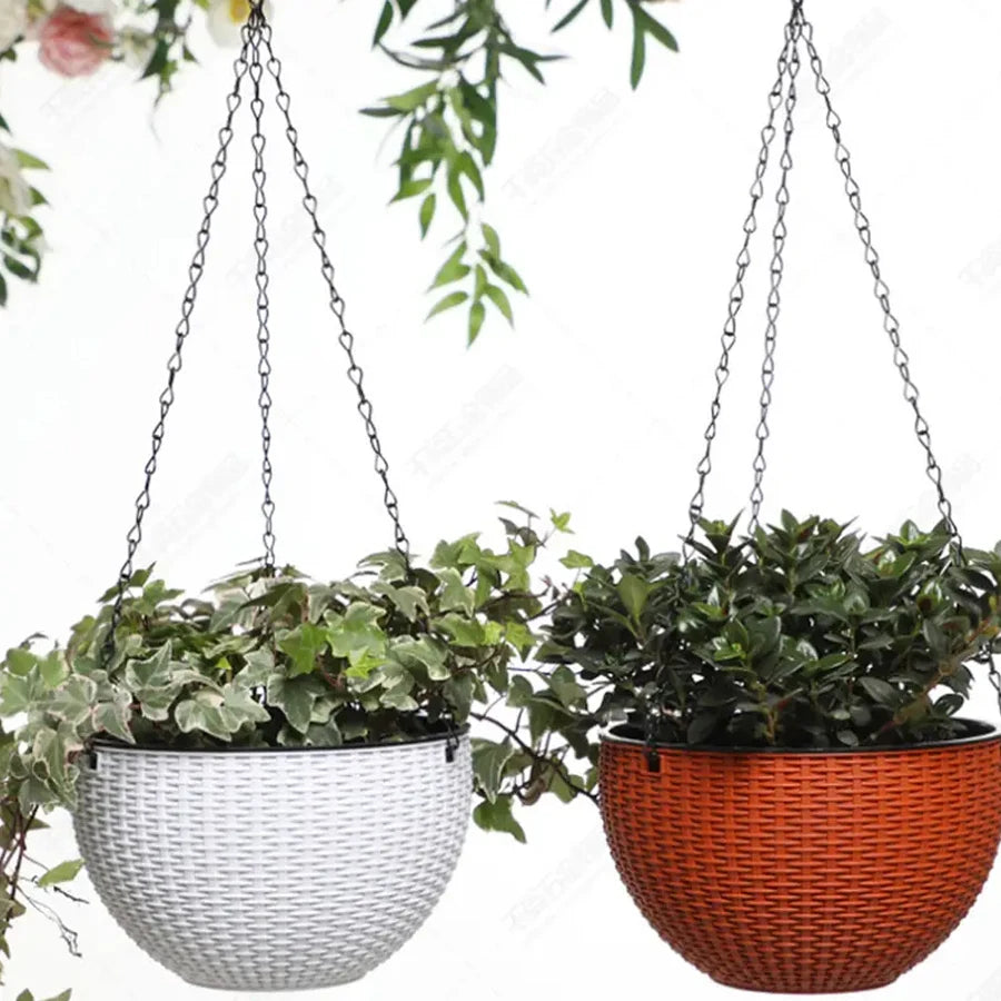 European-Style Imitation Rattan Hanging Flower Pot