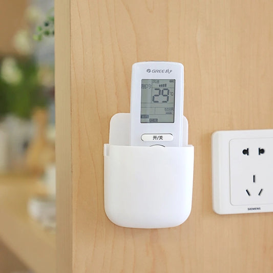 White Wall-Mounted Storage Box for Remote, Phone, and Essentials