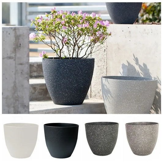 Frosted Imitation Stone European Style Durable Plastic Flower Pots