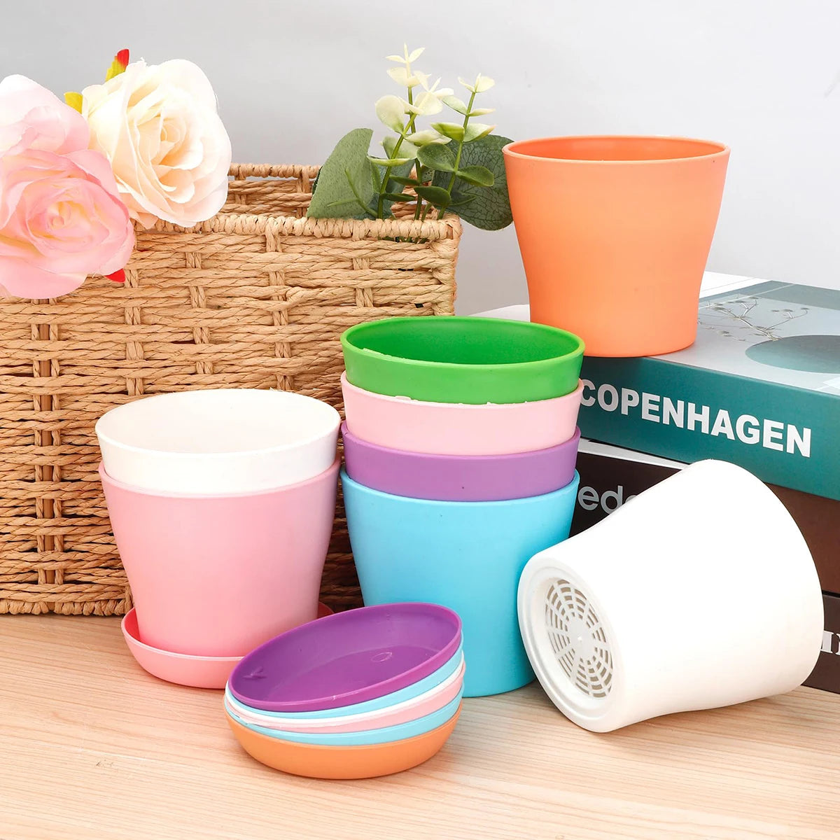 Mini Candy Colour Round Flower Pots for Succulents – Home & Office Décor
