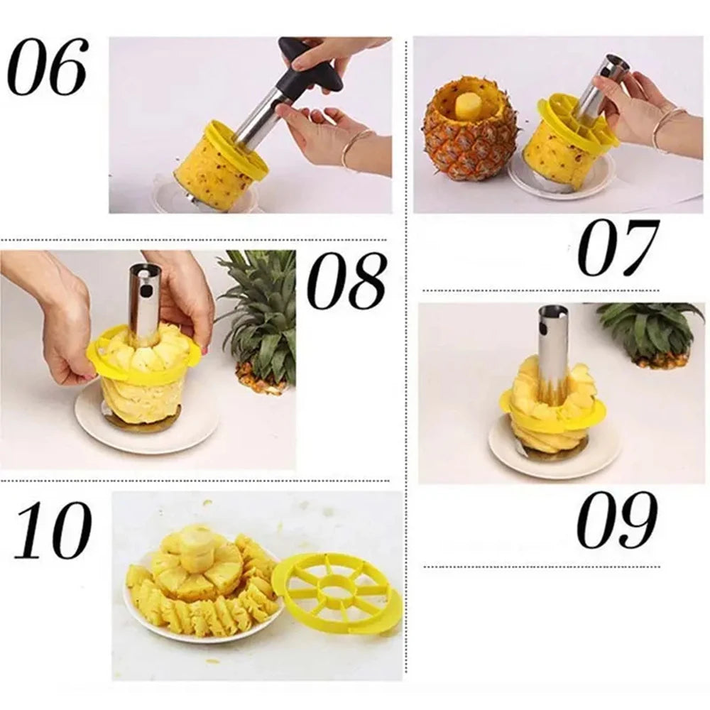 Stainless Steel Pineapple Peeler, Corer & Slicer – Easy Fruit Cutter