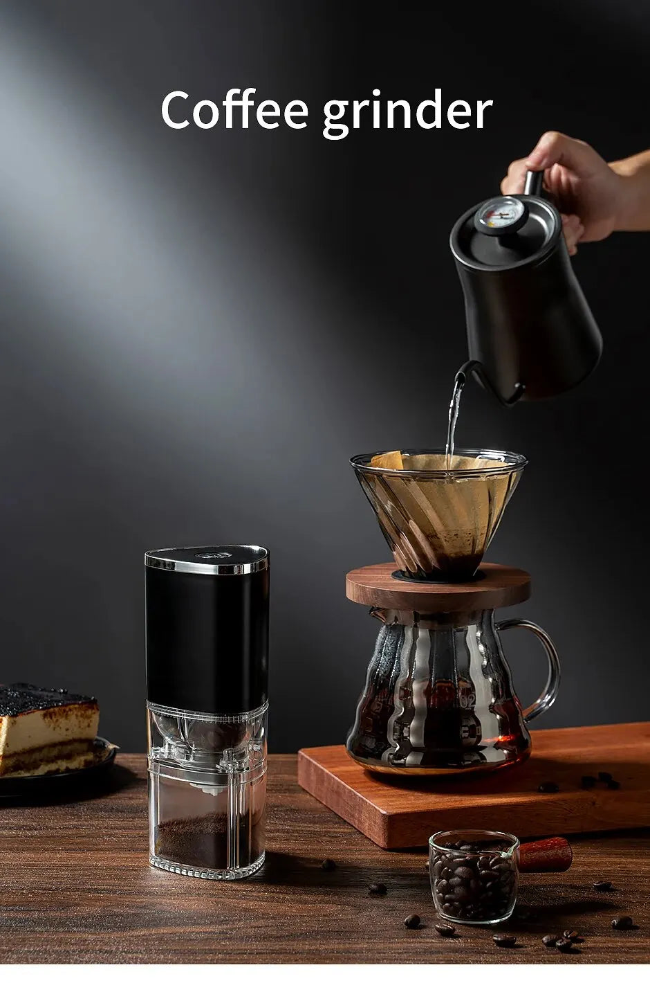 Portable Electric Coffee Grinder with USB-C Charging and Ceramic Core