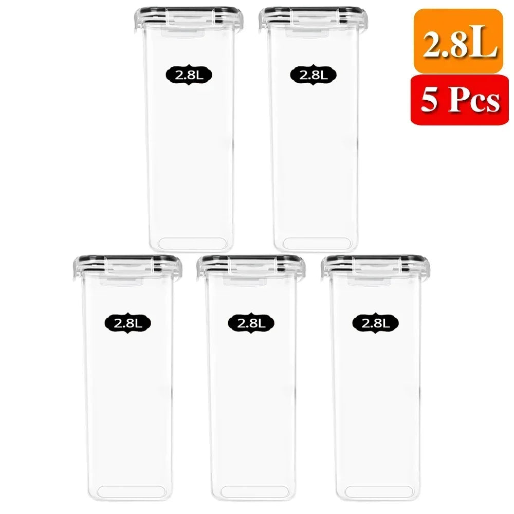5-Piece Food Storage Container Set with Lids for Kitchen and Refrigerator