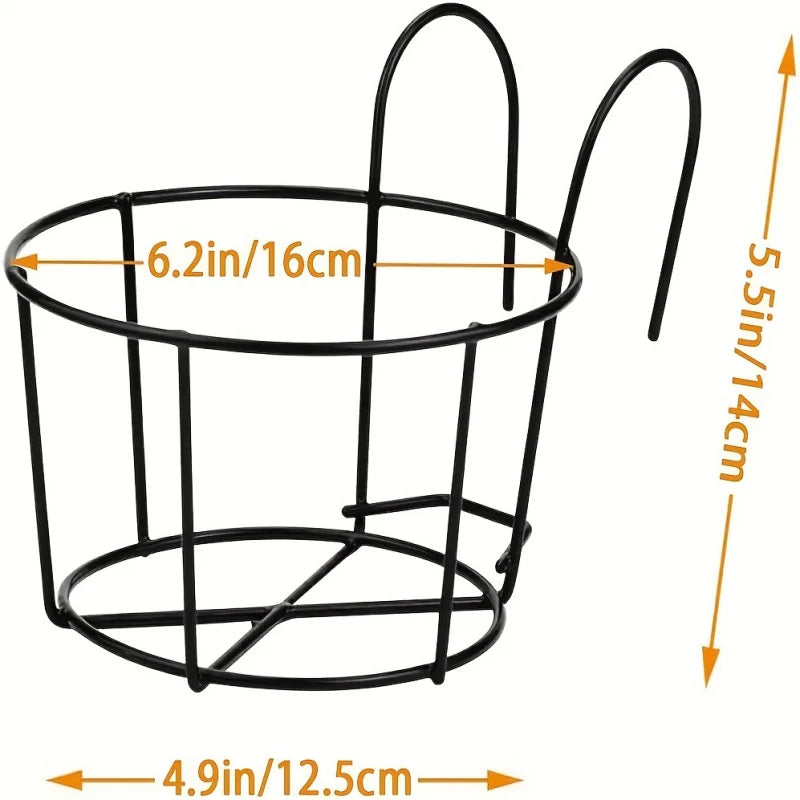 4pcs Round Metal Hanging Planters – Perfect for Balcony, Garden & Indoors