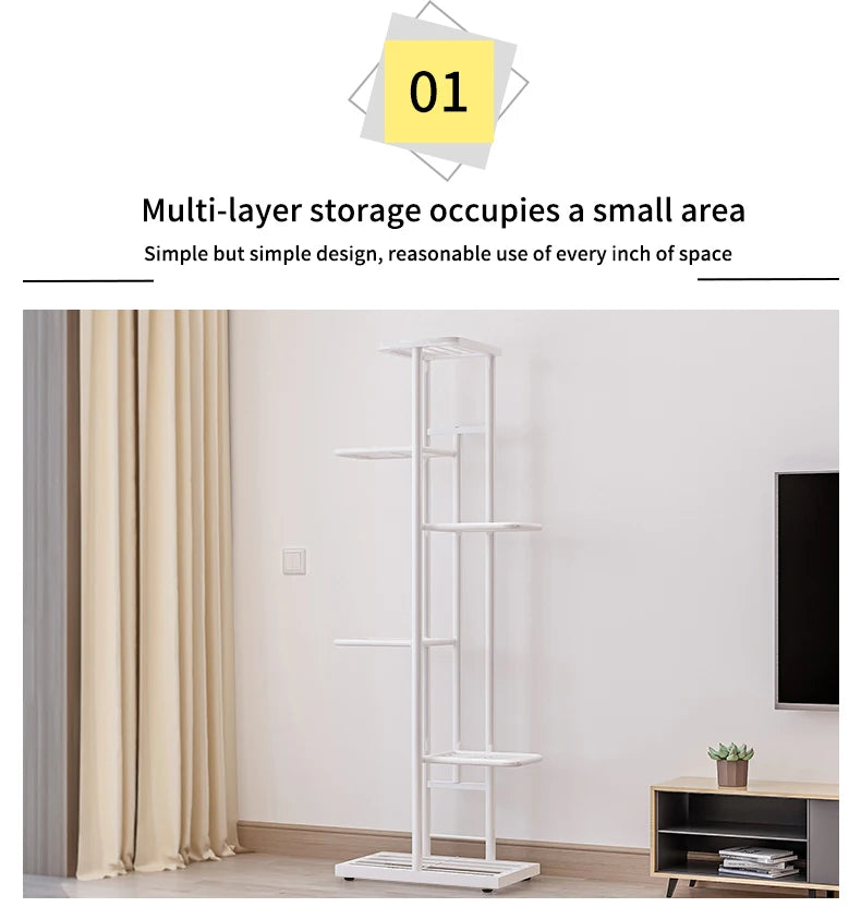 Cordial Shining 6-8 Layer Iron Plant Storage Rack for Home & Garden
