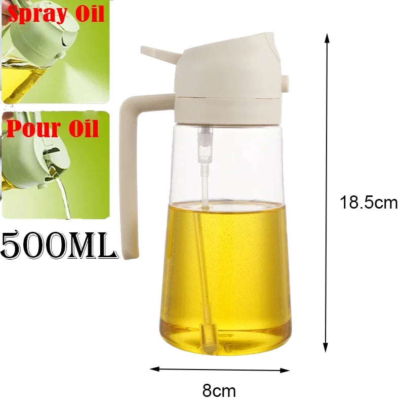 Olive Oil Sprayer & Dispenser Bottle – 2-in-1 for Cooking & BBQ
