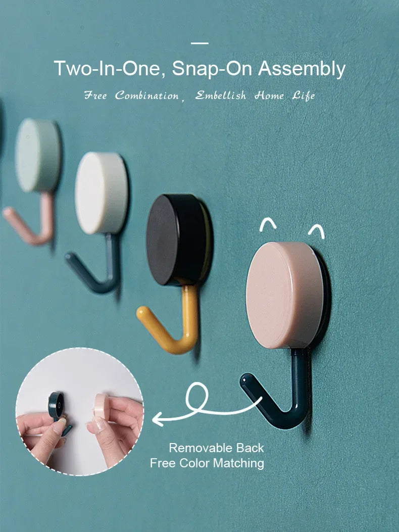 10PCS Self-Adhesive Wall Hooks for Coat, Bag, Towel, and Home Storage