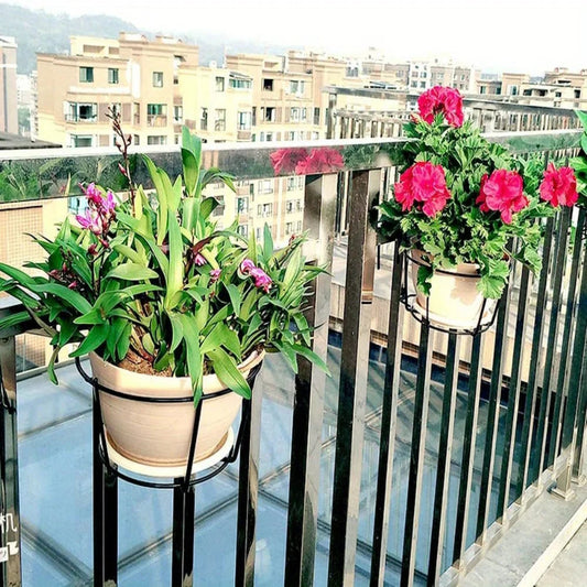 4pcs Round Metal Hanging Planters – Perfect for Balcony, Garden & Indoors