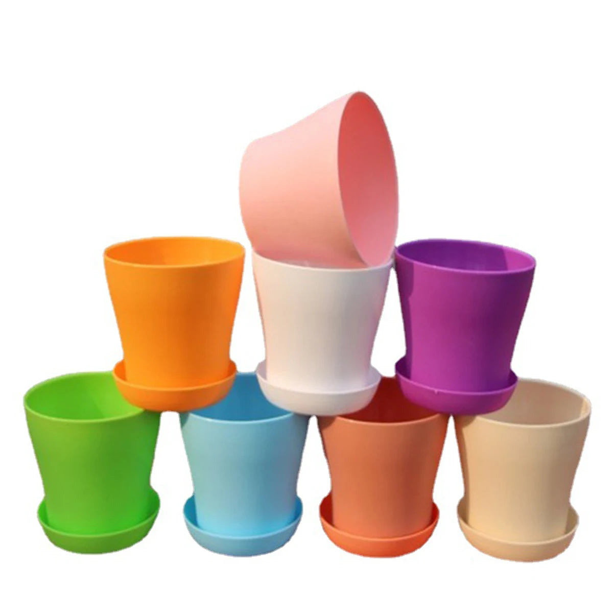 Mini Candy Colour Round Flower Pots for Succulents – Home & Office Décor