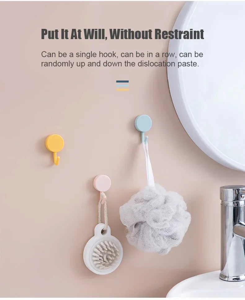 10PCS Self-Adhesive Wall Hooks for Coat, Bag, Towel, and Home Storage