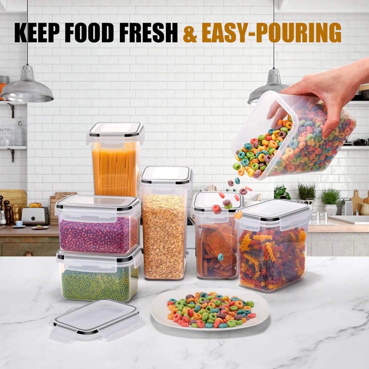 7-Piece BPA-Free Airtight Food Storage Set with Labels & Pen