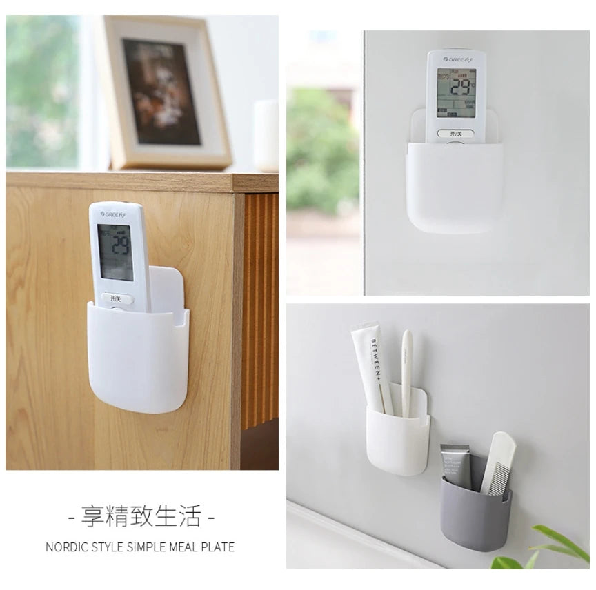 White Wall-Mounted Storage Box for Remote, Phone, and Essentials