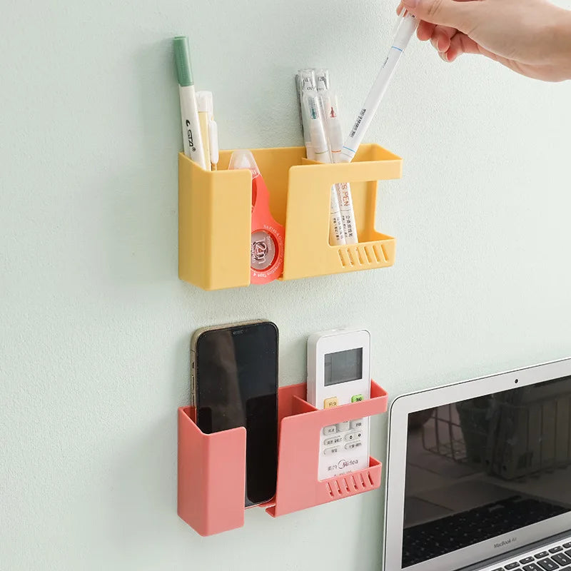 White Wall-Mounted Storage Box for Remote, Phone, and Essentials